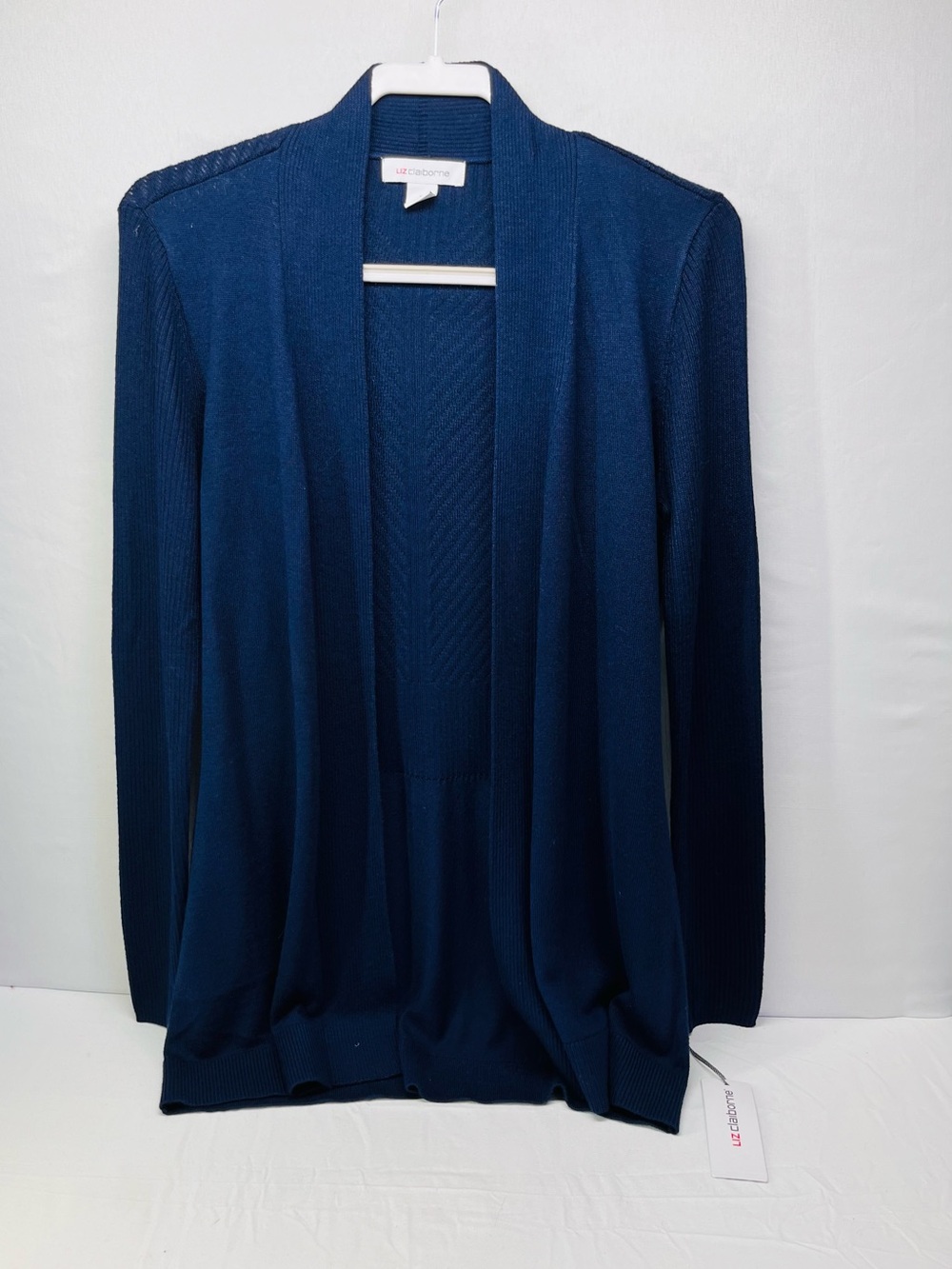 Liz Claiborne Deep Navy Open-Front Knit Cardigan‎